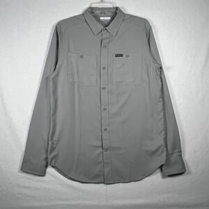 COLUMBIA SPORTSWEAR Omni-Shade Sun Protection Grey Button Down Shirt Men's Small